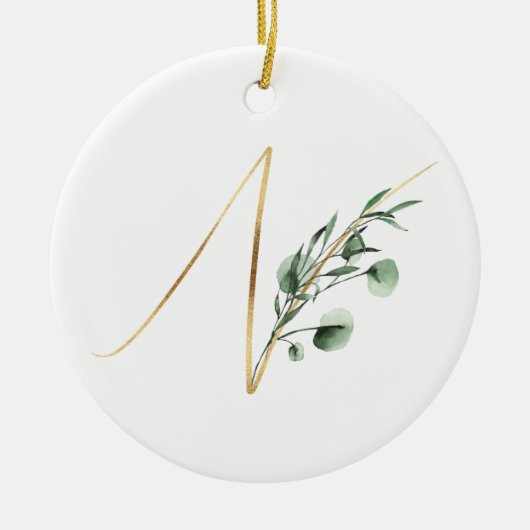 冬休みイニシャルオーナメント セラミックオーナメント (正面)