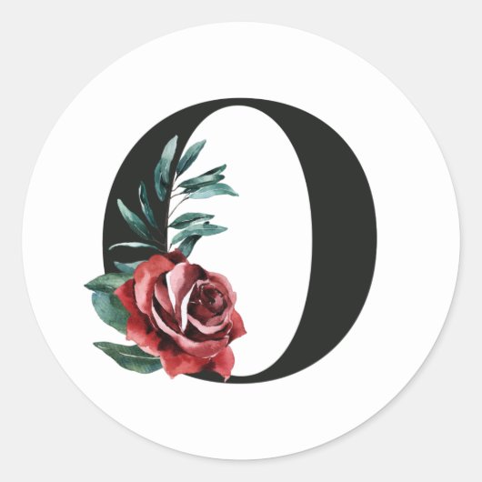 冬休みイニシャルステッカーO ラウンドシール (正面)