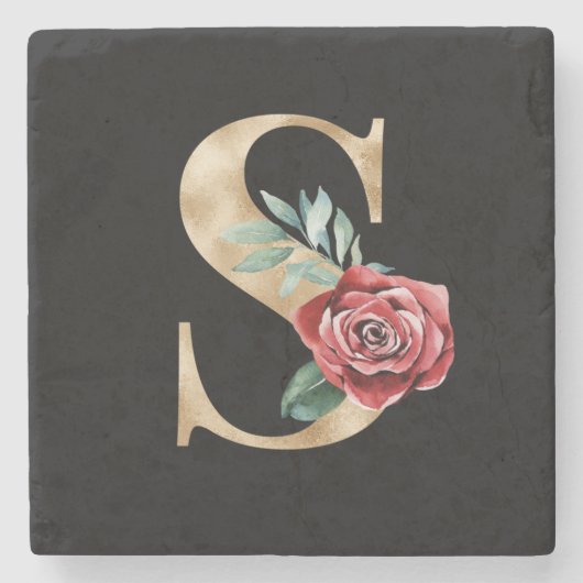 冬休みイニシャルレターS ストーンコースター (正面)