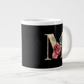 冬休みイニシャル文字M ジャンボコーヒーマグカップ (正面右)