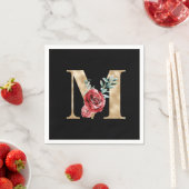冬休みイニシャル文字M スタンダードカクテルナプキン (インサイチュ)