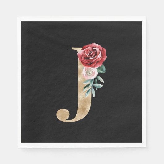 冬休みイニシャルJ スタンダードランチョンナプキン (正面)