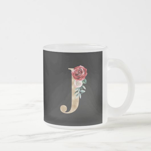 冬休みイニシャルJ フロストグラスマグカップ (右)