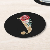 冬休みイニシャルJ ラウンドペーパーコースター (アングル)