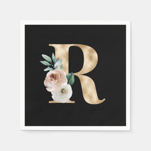 冬休みイニシャルR スタンダードカクテルナプキン (正面)