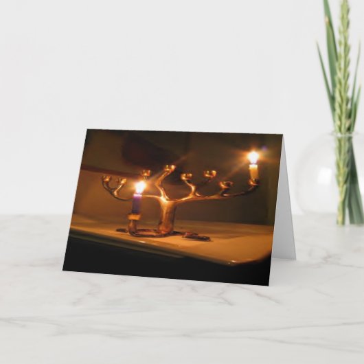 冬休みカード: "つけて下さい（ユダヤ教）メノラー"を シーズンカード (正面)