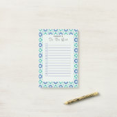 冬休みキルトショッピングリスト後備注意 ポストイット (デスク上)