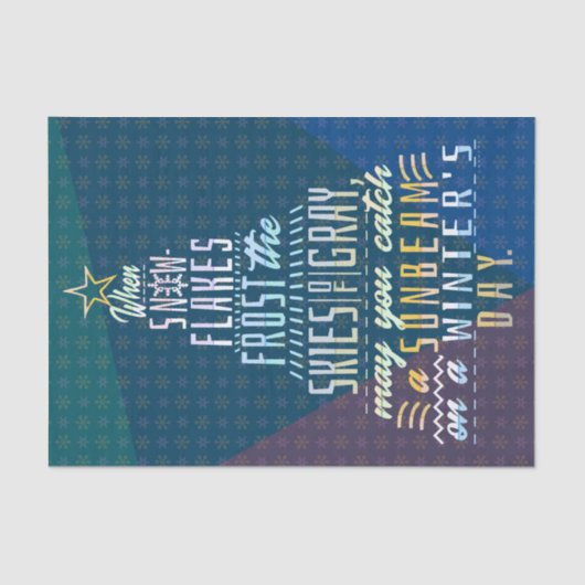 冬休みクリスマスツリースノーフレークポエム 薄葉紙 (正面)