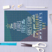 冬休みクリスマスツリースノーフレークポエム 薄葉紙 (クラフト)