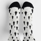 冬休みクリスマスツリー白黒 ソックス (上部)