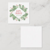 冬休みフレームが付いているクリスマスの挨拶状 ノートカード (正面/裏面)