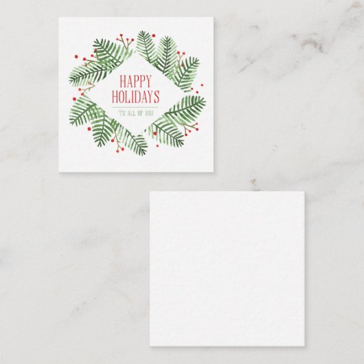 冬休みフレームが付いているクリスマスの挨拶状 ノートカード (正面/裏面)