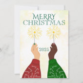 冬休み二人の手でクリスマス 招待状 (正面)