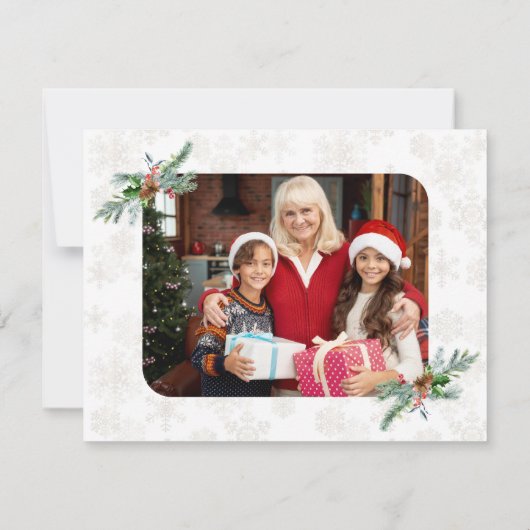 冬休み写真家族メリークリスマスカード 招待状 (裏面)