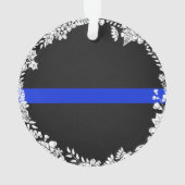 冬休み|の警察のテーマのカスタムなモノグラム オーナメント (裏面)