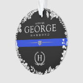 冬休み|の警察のテーマのカスタムなモノグラム オーナメント (正面)