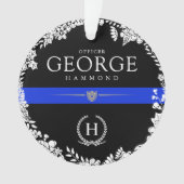 冬休み|の警察のテーマのカスタムなモノグラム オーナメント (正面)