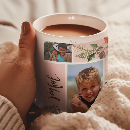 冬休み |クリスマスファミリー6フォトコラージュ マグカップ