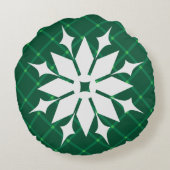 冬休伝統的日グリーンプライド雪の結晶 ラウンドクッション (裏面)