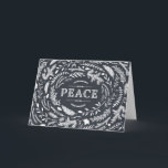 冬休素朴みグリーティングカード シーズンカード<br><div class="desc">可愛いモダン休日のグリーティングカードはお洒落素朴な縁どまたは枝と葉単語を取り巻くを備えているchalkboardの背景に平和。クリックカスタマイズカスタム離れ、家族や友人のための手書きのメッセージを追加するために、カードや友人の中に自分の文字や写真を追加します。</div>