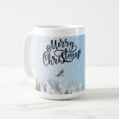 冬伝統的素朴の聖降誕祭 コーヒーマグカップ (正面左)