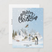 冬伝統的素朴の聖降誕祭 シーズンカード (正面/裏面)
