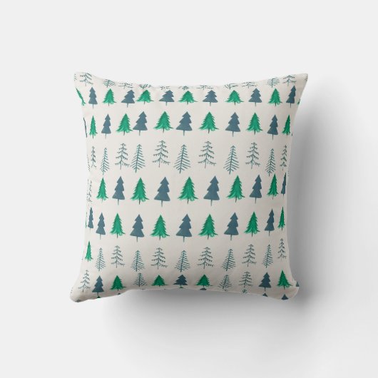 冬伝統的素朴林の木々緑 クッション (裏面)