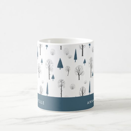 冬伝統的素朴林ブルークリスマス コーヒーマグカップ (中央)