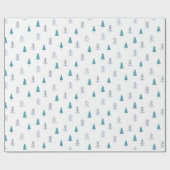 冬伝統的素朴林ブルークリスマス ラッピングペーパー (フラット)