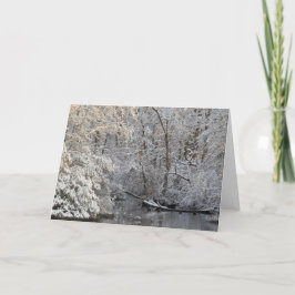 冬伝統的雪川シーンノートカード カード