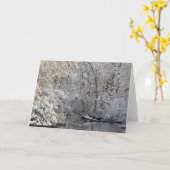 冬伝統的雪川シーンノートカード カード (黄色い花)