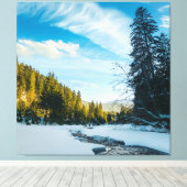 冬凍っていの森の中の山川 キャンバスプリント (インサイチュ (ウッドフロア))
