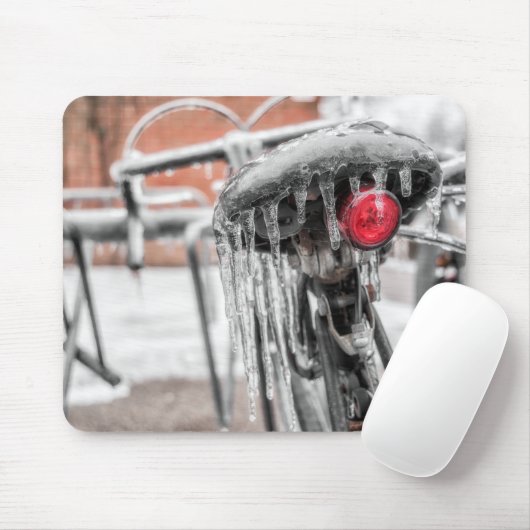 冬凍ってい撮影の自転車 マウスパッド (マウス)