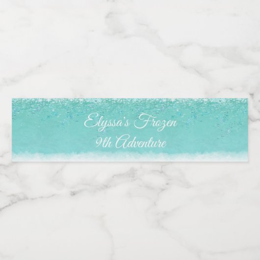 冬凍ってい結晶パーソナライズされた水瓶 ペットボトルラベル (シングルラベル)