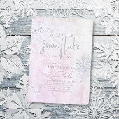 冬凍ってい銀スノーフレーク女の子ベビーシャワー 招待状
