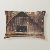 冬初期の雪カントリールーラルオールドバーン アクセントクッション (裏面)