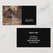 冬初期の雪カントリールーラルオールドバーン 名刺 (正面/裏面)