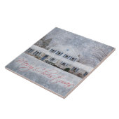 冬初期の雪カントリー素朴オープンハウス タイル (側面)