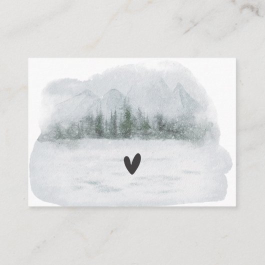 冬動物赤ちゃんシャワーおむつラッフル エンクロージャーカード (裏面)