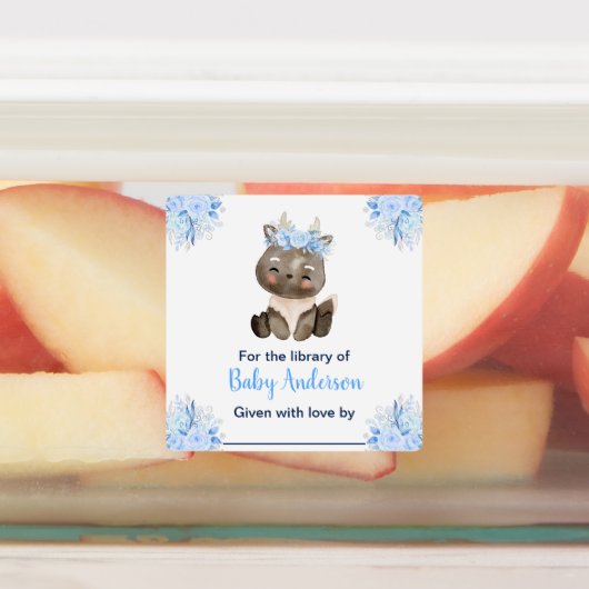 冬北極動物赤ちゃんシャワー蔵書票 ラベル (貼付)