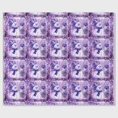 冬場面の紫色の雪だるま ラッピングペーパー (フラット)