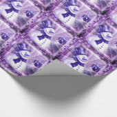 冬場面の紫色の雪だるま ラッピングペーパー (角)