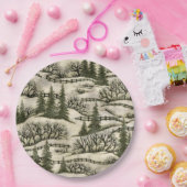 冬場面パターン紙皿 ペーパープレート (パーティー)