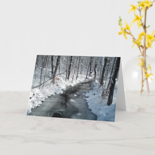 冬場面 カード (黄色い花)