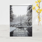 冬場面-賛美歌の46:10 カード (黄色い花)