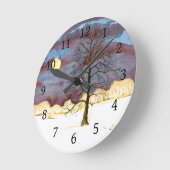 冬場 ラウンド壁時計 (傾斜)