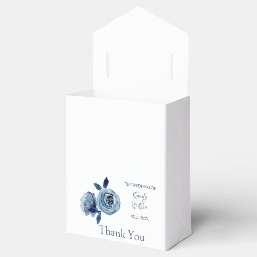 冬塵ブルーピーニー結婚式の引き出物ボックス フェイバーボックス (オープン)