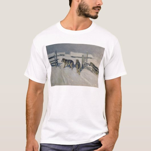 、冬夜、c.1910 Wolfs Tシャツ (正面)