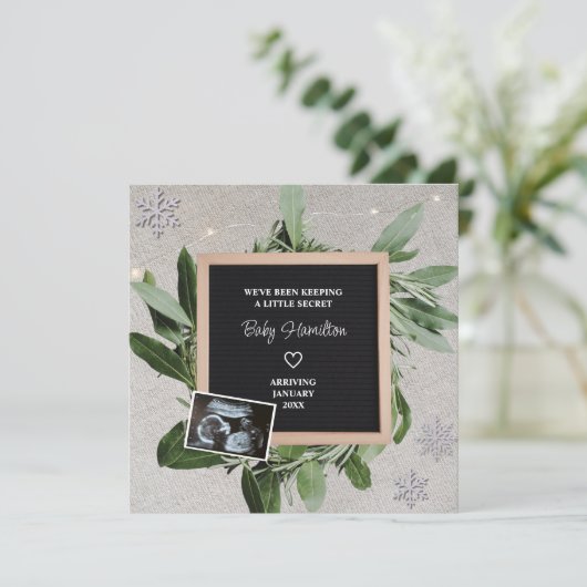 冬妊娠リトルシークレットスノーフレークソノグラム 案内状 (スタンド正面)