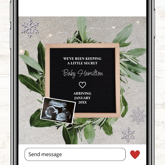 冬妊娠リトルシークレットスノーフレークソノグラム 案内状